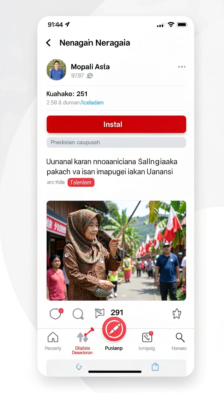 Tampilan utama aplikasi Panduan Instalasi Aplikasi yy123 di Android yang intuitif dan efisien.